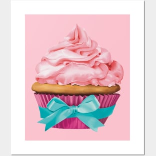 Muffin with pink topping Posters and Art